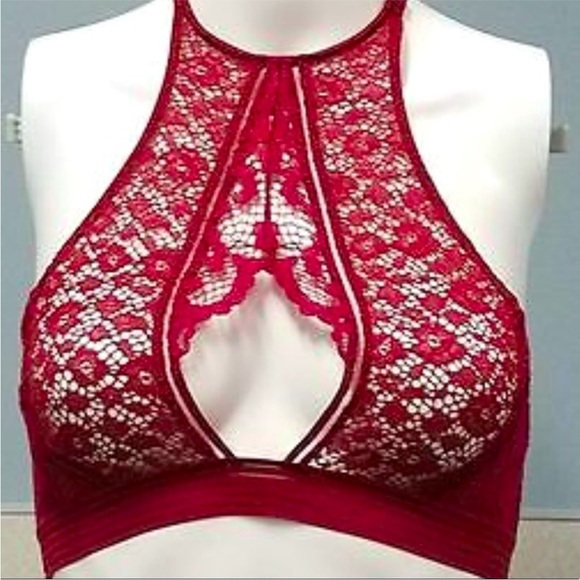 VICTORIA'S SECRET Very Sexy High Neck Lace Bralette – Size S - Picture 1 of 5